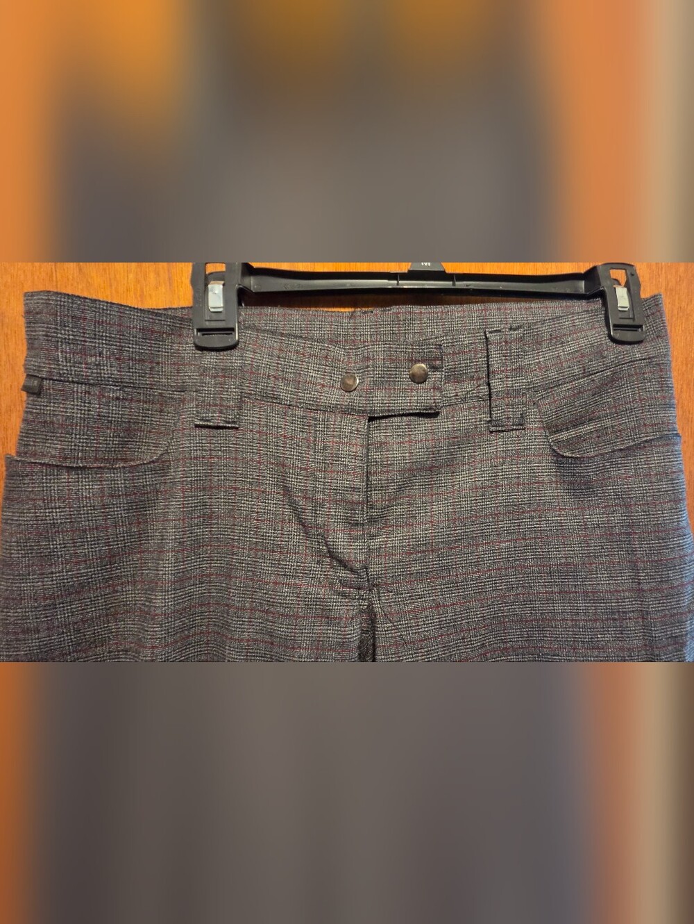 Serious Vintage Gray Tweed Straight-Leg Trousers Sz7 Jr - Picture 3 of 10